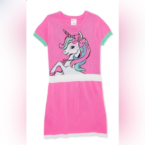 Jojo Siwa pink Unicorn color block Sweater Dress for Girls size large (10-12) - Picture 2 of 9